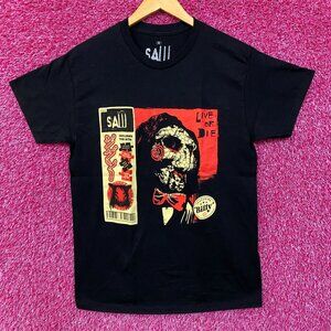 Saw Billy the Puppet Live Or Die Horror Movie T-Shirt Medium